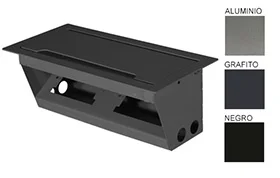 Caja Eléctrica para Mesa de Reunión, Metálica, Doble,1 Tapa