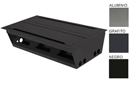 Caja Eléctrica para Mesa de Reunión, Metálica, Triple. Doble Tapa