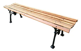 Banca Pisa Madera Coigüe. Soporte base Metal Fundido