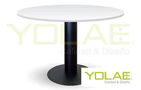 Mesa para Casino Redondacon Pedestal MetálicoColor Blanco 5 Personas