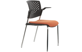 Silla Visita Alice Respaldo Polipropileno. Asiento Tapizada