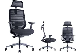 Silla Gerencia Monet Malla, Base Alumino Pulido